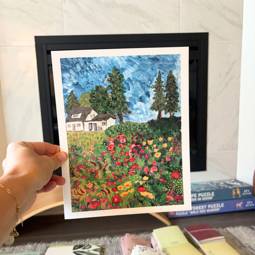 'Flower Fields at Schoolhouse Farm' Art Print - 8x10