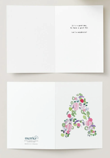 Abstract Pink Monogram Card