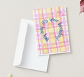 Pink Plaid Birthday Card