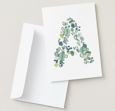 Abstract Monogram Card