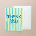 Thank You Blue Stripe Greeting Card