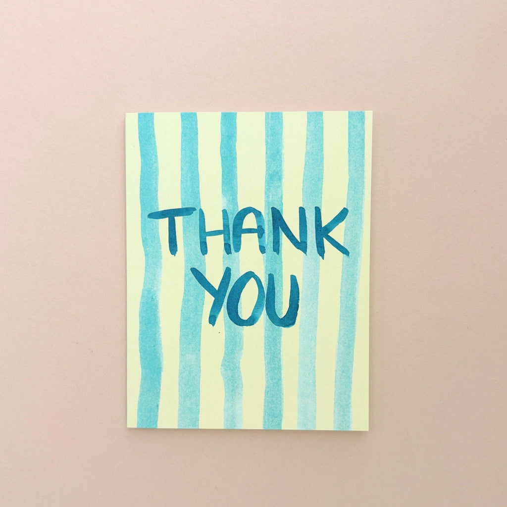 Thank You Blue Stripe Greeting Card