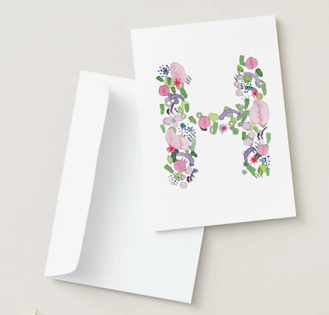 Abstract Monogram Card