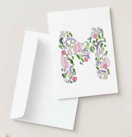 Abstract Monogram Card