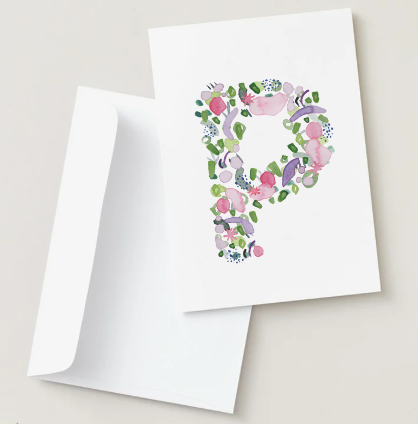 Abstract Monogram Card