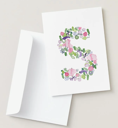 Abstract Monogram Card