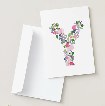 Abstract Monogram Card