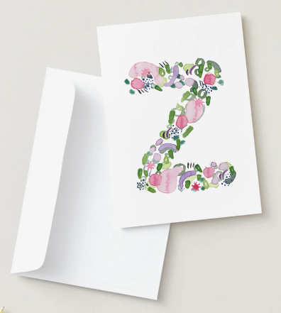 Abstract Monogram Card