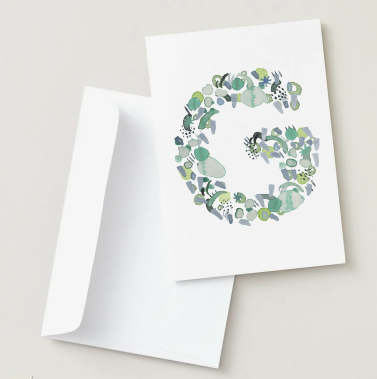 Abstract Monogram Card