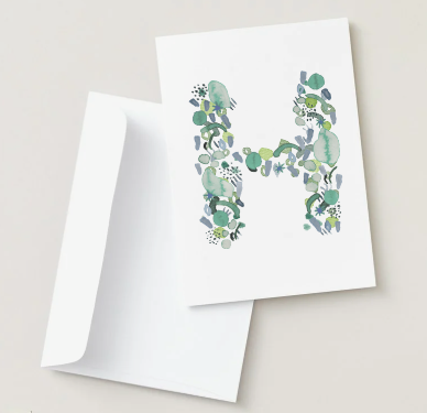 Abstract Monogram Card