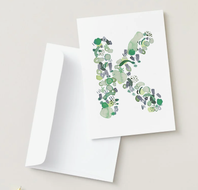 Abstract Monogram Card