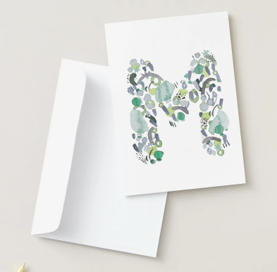Abstract Monogram Card
