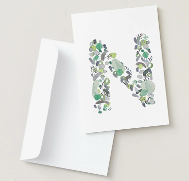 Abstract Monogram Card