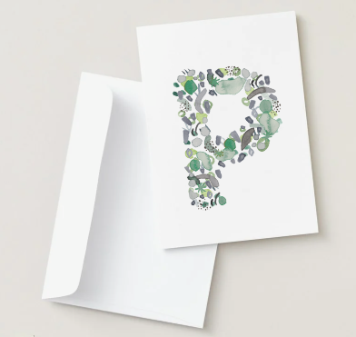 Abstract Monogram Card