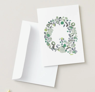 Abstract Monogram Card