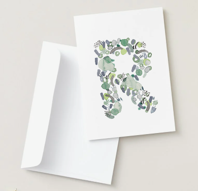 Abstract Monogram Card
