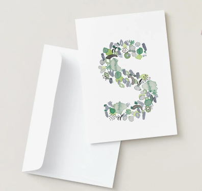 Abstract Monogram Card