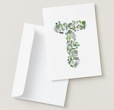 Abstract Monogram Card