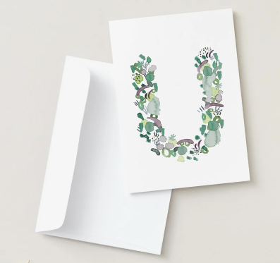 Abstract Monogram Card