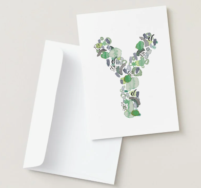 Abstract Monogram Card
