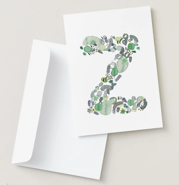 Abstract Monogram Card