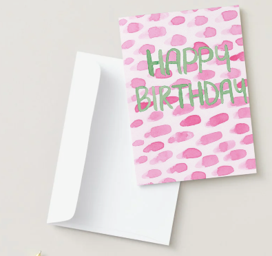 Pink Dot Happy Birthday Card