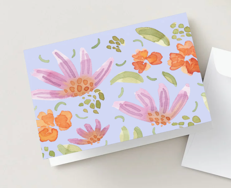 Lavender Wildflowers Card