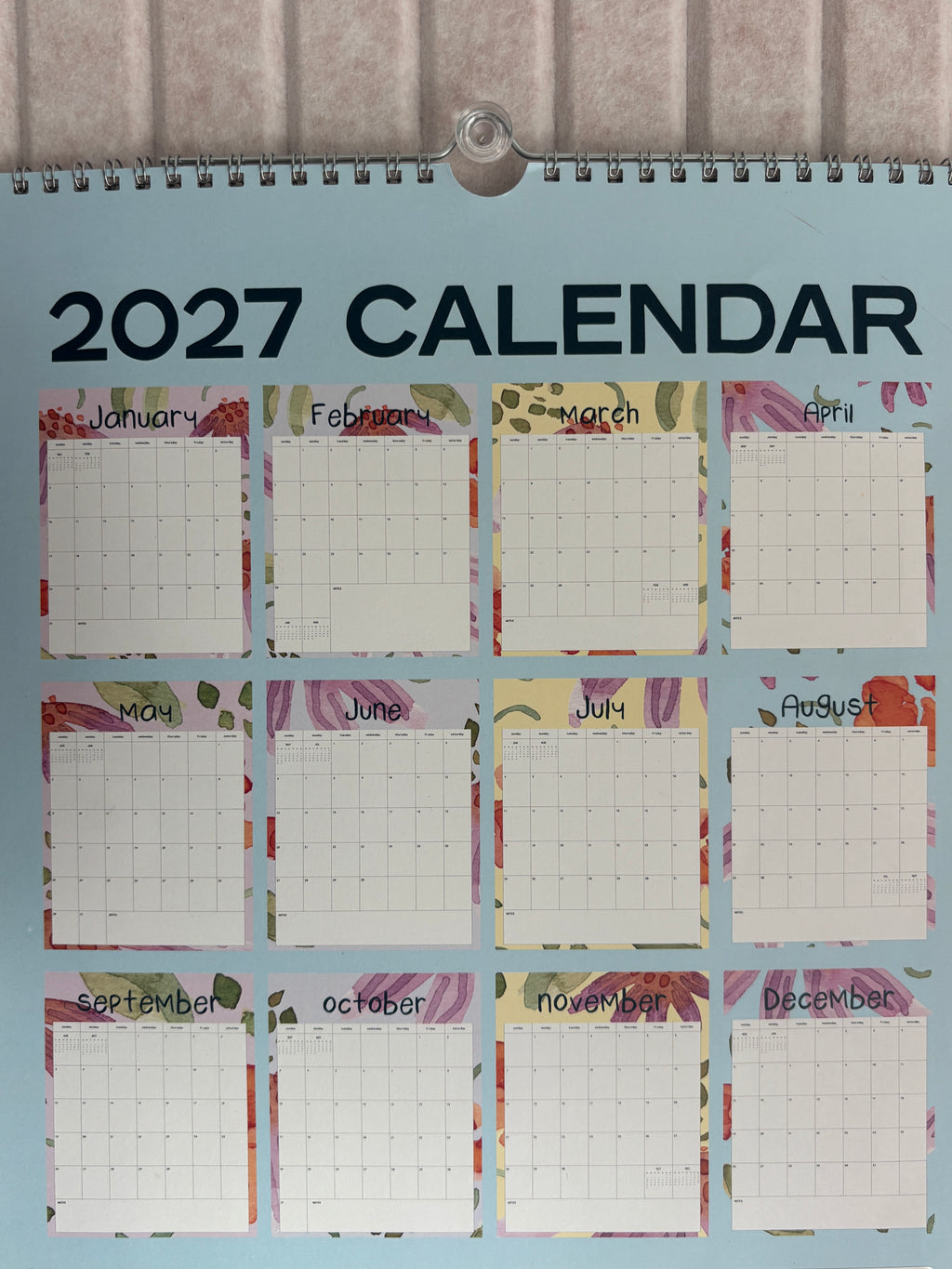 2027 12-Month Hanging Wall Calendar