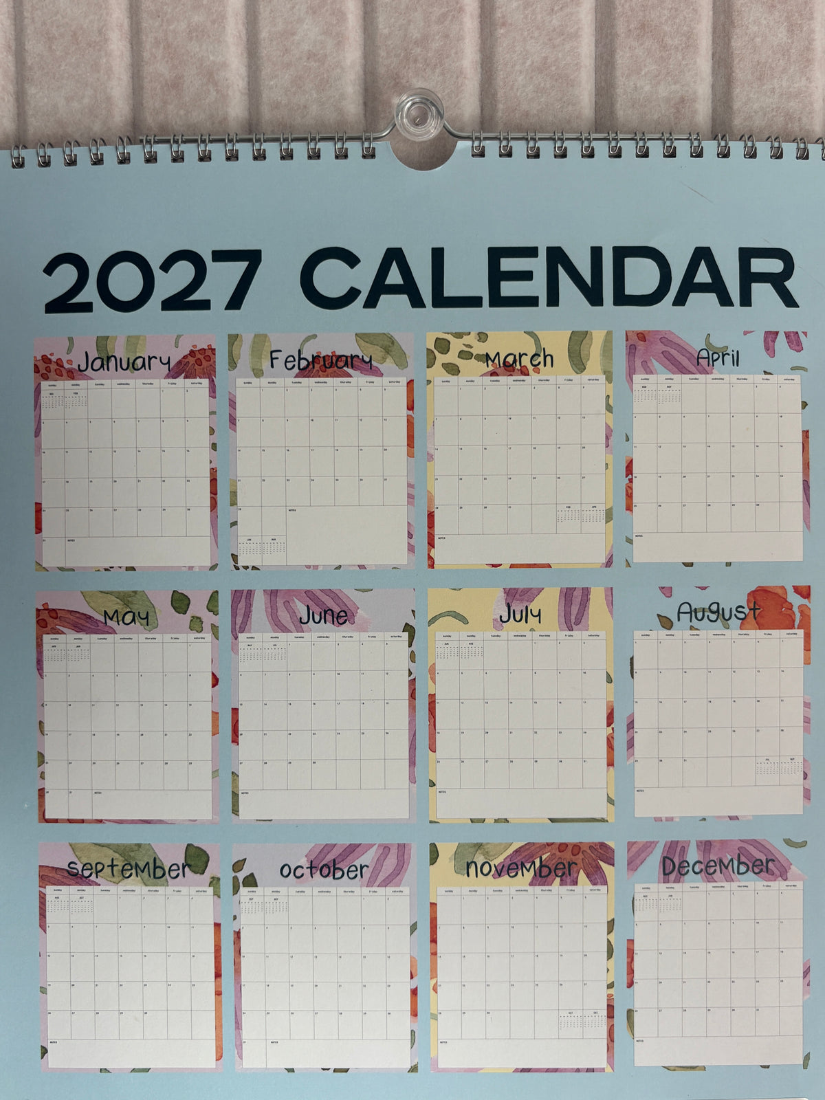 2027 12-Month Hanging Wall Calendar