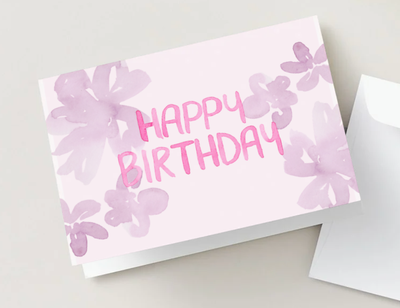 Pink Blossom Birthday Card
