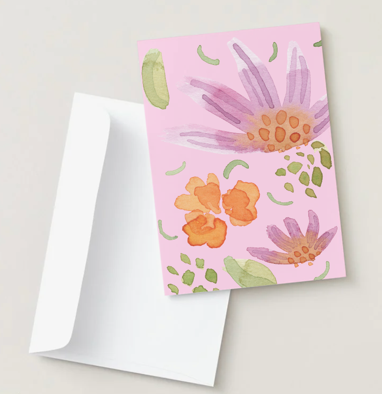 Pink Wildflowers Card