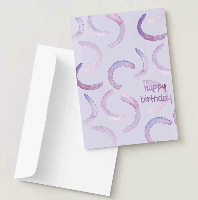Purple Swirl Birthday Card